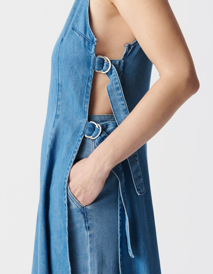 Langes Kleid aus wasserloser Jeans offen Seiten-5 Langes Kleid aus wasserloser Jeans offen Seiten-5