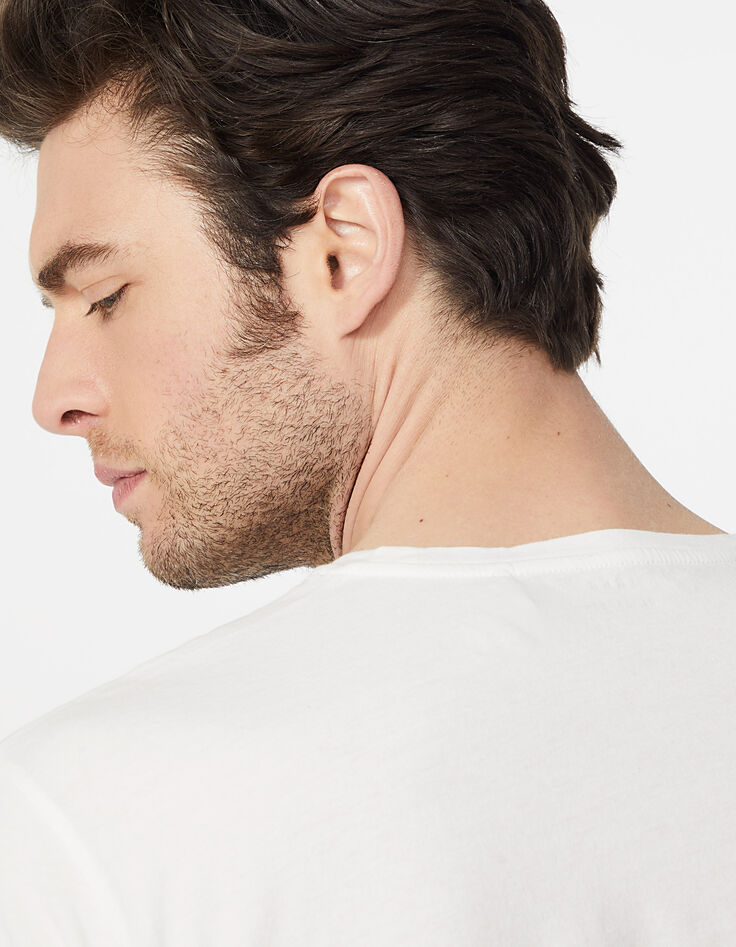 Camiseta blanco roto con bordados palmeras Hombre -5 Camiseta blanco roto con bordados palmeras Hombre -5