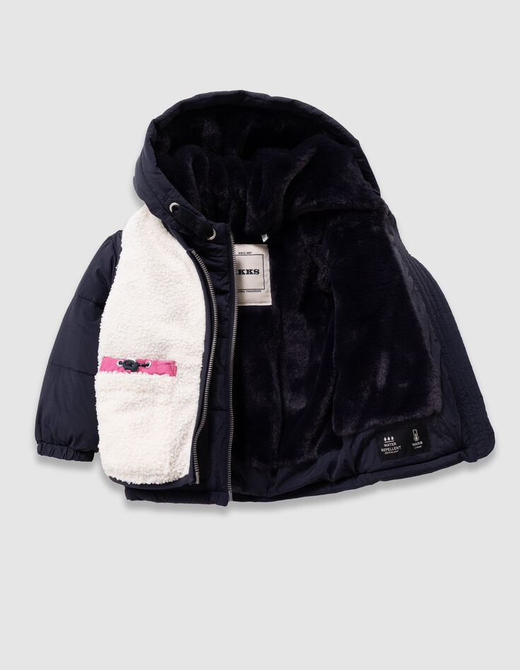 Girls’ 2-in-1 navy jacket and ecru gilet-6