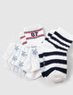 Chaussettes blanches &agrave; motif rayures b&eacute;b&eacute; gar&ccedil;on-6