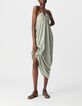 Robe longue verte LENZING&trade; ECOVERO&trade; ethnique Femme-5