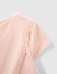 Rosa Mädchen-T-Shirt mit Pflanzenprint-5