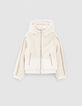 Plumas beige claro bimaterial ni&ntilde;a-1