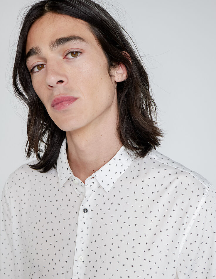Men’s off white skull print SLIM shirt -4