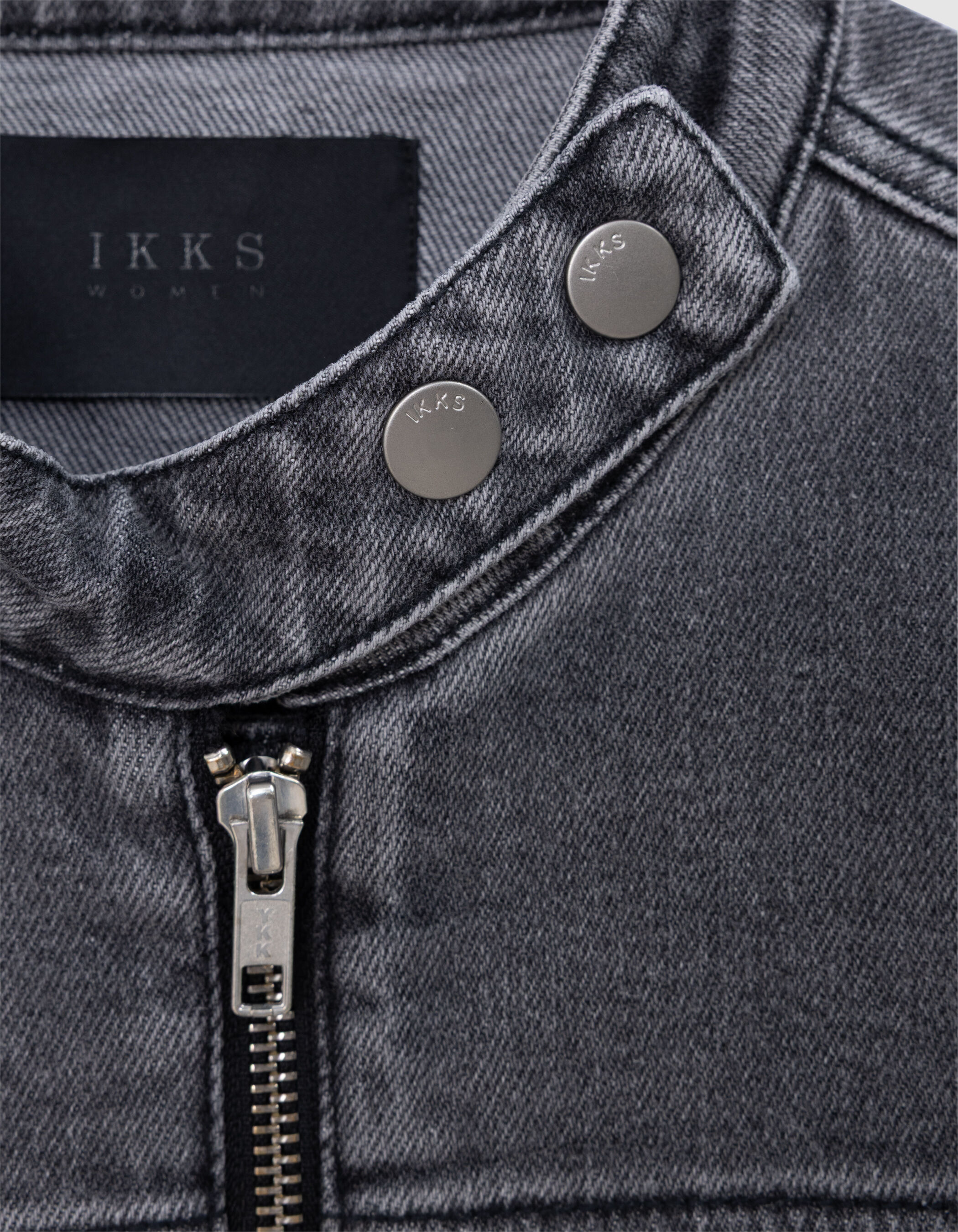 Women's grey denim zip-front jacket IKKS