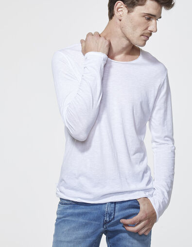 Tee-shirt blanc à col rond Homme - IKKS