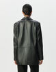 Schwarzer Oversize-Damenblazer Leder-4