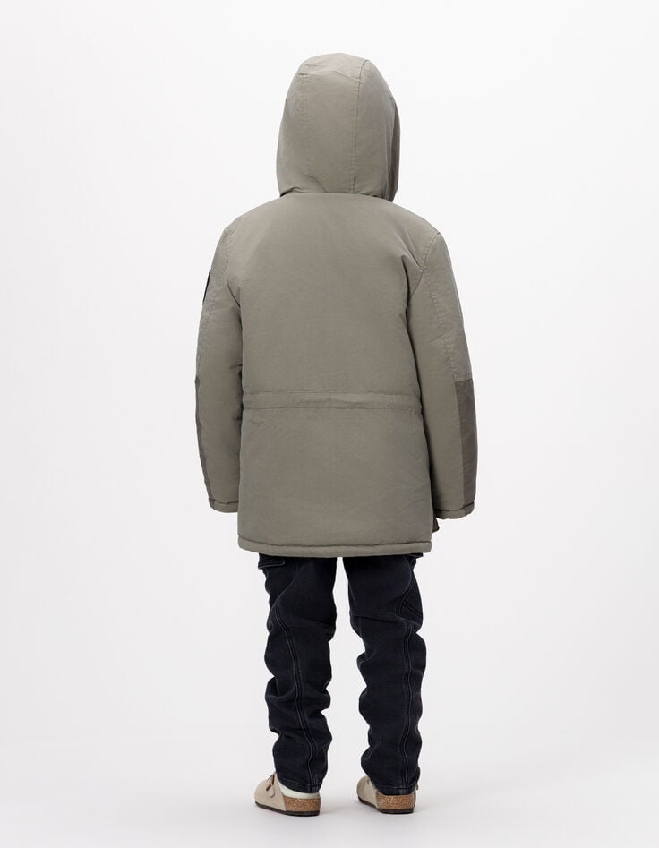 Khaki 3-in-1 Parka und Wendeanorak für Jungs-2