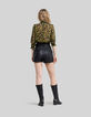 Women’s black recycled blouse with floral leopard print-5