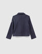 Cardigan navy lurex esprit motard fille-3