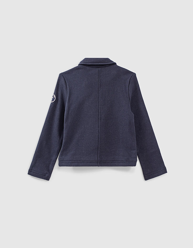 Cardigan navy lurex esprit motard fille-3