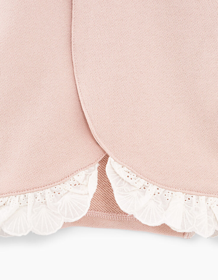 Sudadera rosa pálido con mensaje y volantes bebé niña-5