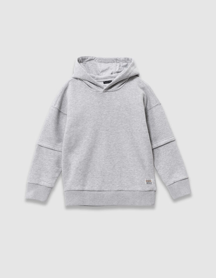 Boys&rsquo; grey hoodie with XL image on back-3