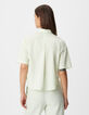 Top chemisier vert cropped Femme-3