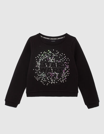 Sweat noir brodé sequins IKKS - STAR WARS™ fille - IKKS