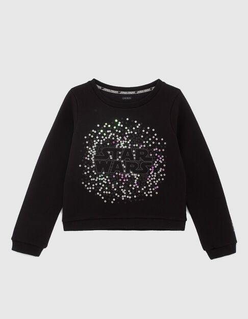 Sweat noir brodé sequins IKKS - STAR WARS™ fille - IKKS