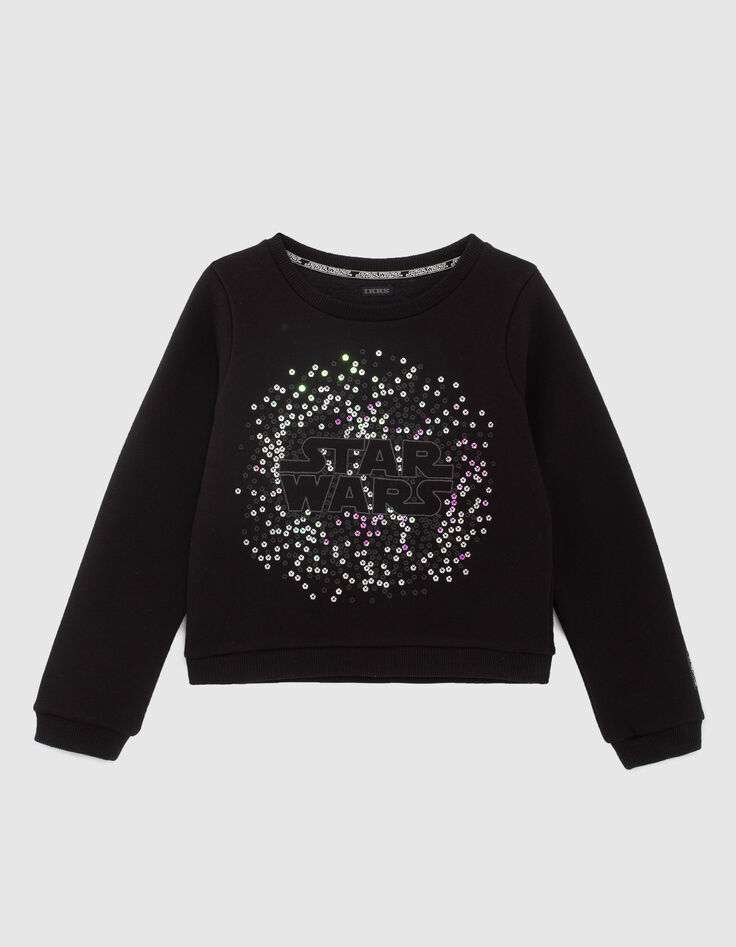 Sweat noir brodé sequins IKKS - STAR WARS™ fille-1