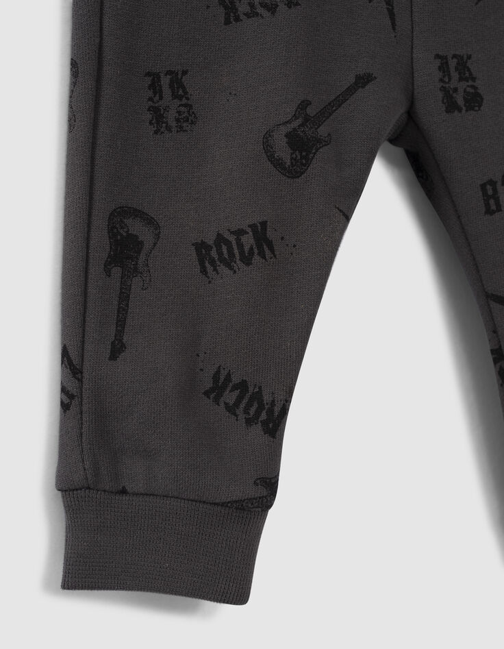 Baby boys' organic grey joggers and ecru T-shirt outfit-7 Baby boys' organic grey joggers and ecru T-shirt outfit-7