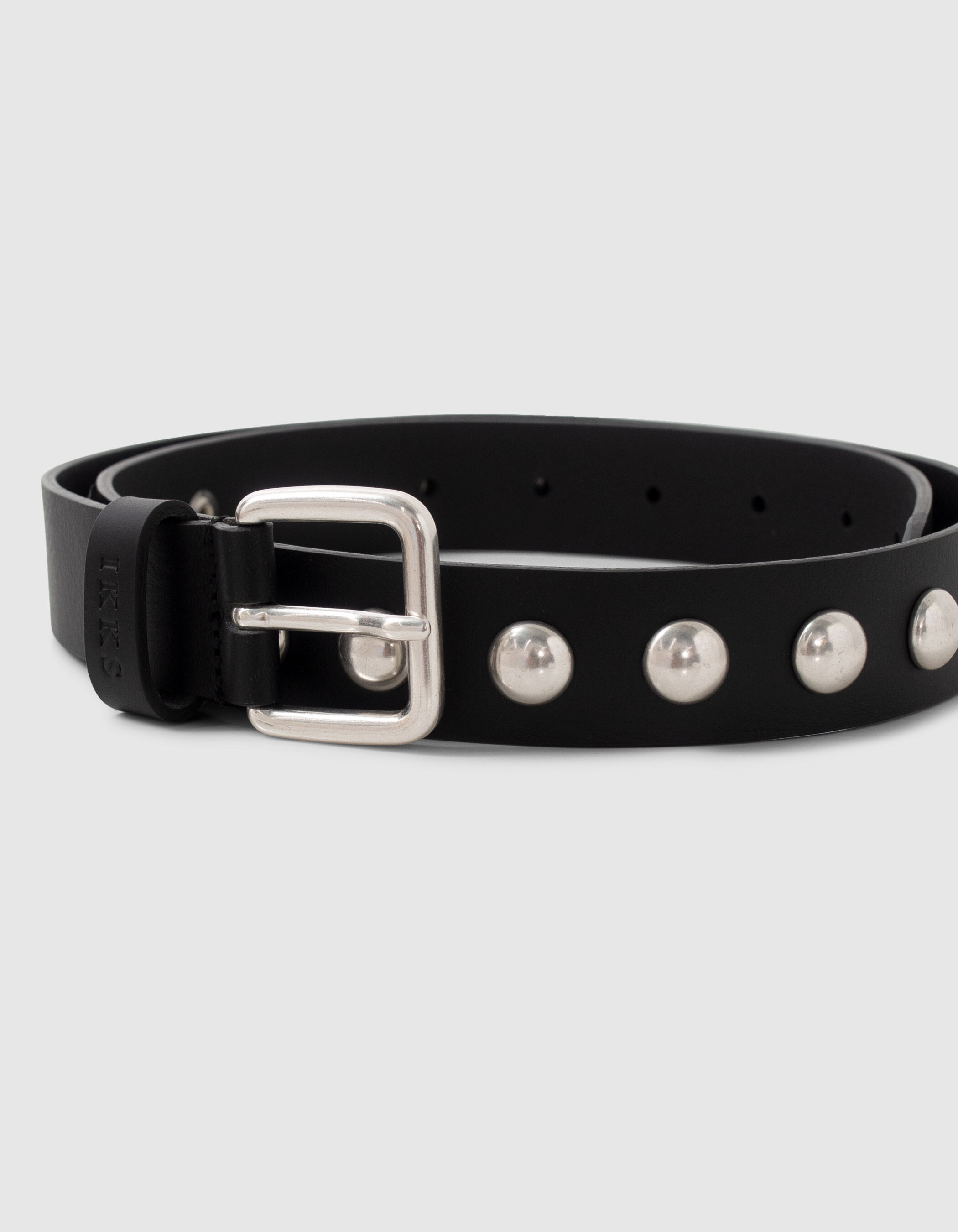 Ceinture noire cuir maxi clous Femme