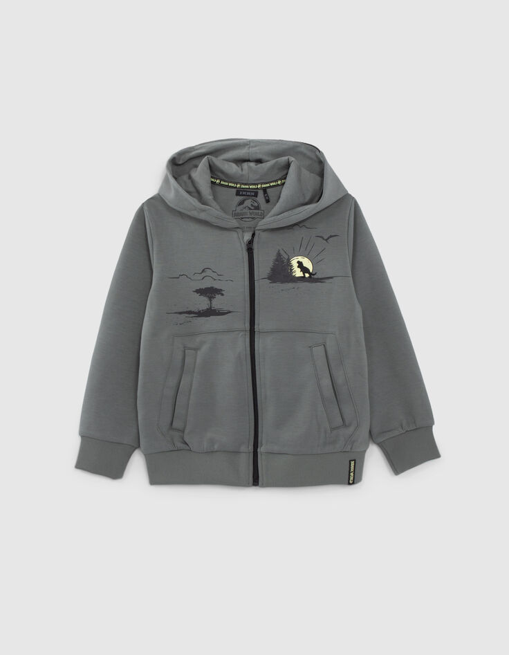 Cardigan kaki mix print et broderie JURASSIC WORLD gar&ccedil;on-1