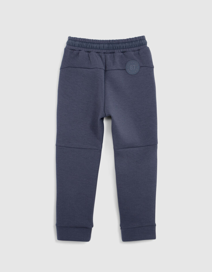 Boy's grey bi-material jogging suit with zipped pockets-3