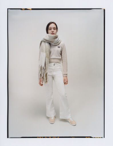 Girl's beige plaid scarf - IKKS