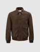 Blouson aviateur bronze en cuir Homme-8