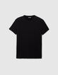 Herren-T-Shirt schwarz Bio-Baumwolle Jacquardmuster-5