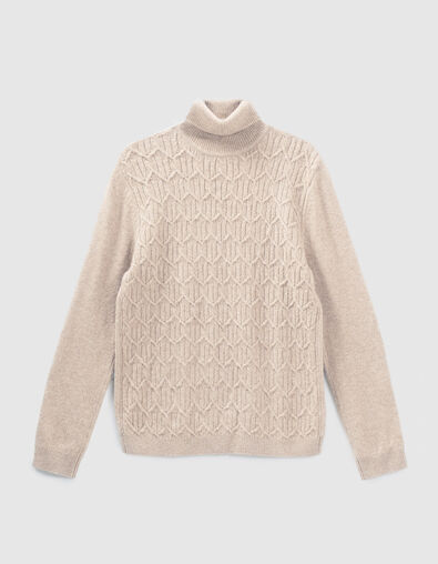 Men&rsquo;s concrete sweater with cable stitch on front - IKKS