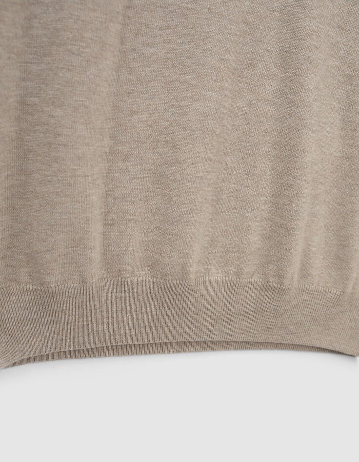 Polo vison bi-mati&egrave;re Interlock au dos Homme-4