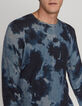 Men’s indigo tie-dye print knit sweater-1