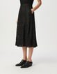Jupe midi noire dentelle métallisée forme bulle Femme-4