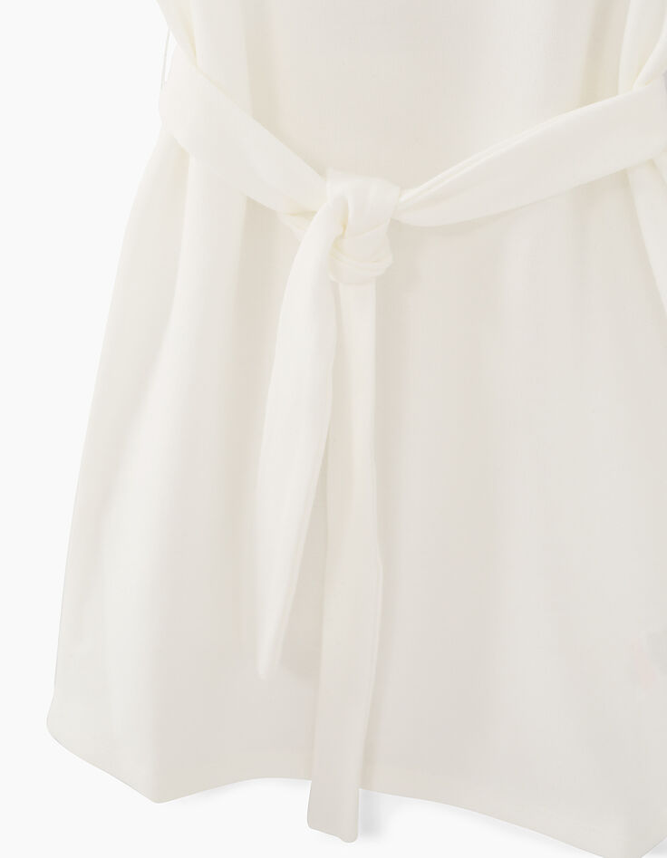 Cremewei&szlig;es M&auml;dchenkleid aus Piqu&eacute;-4