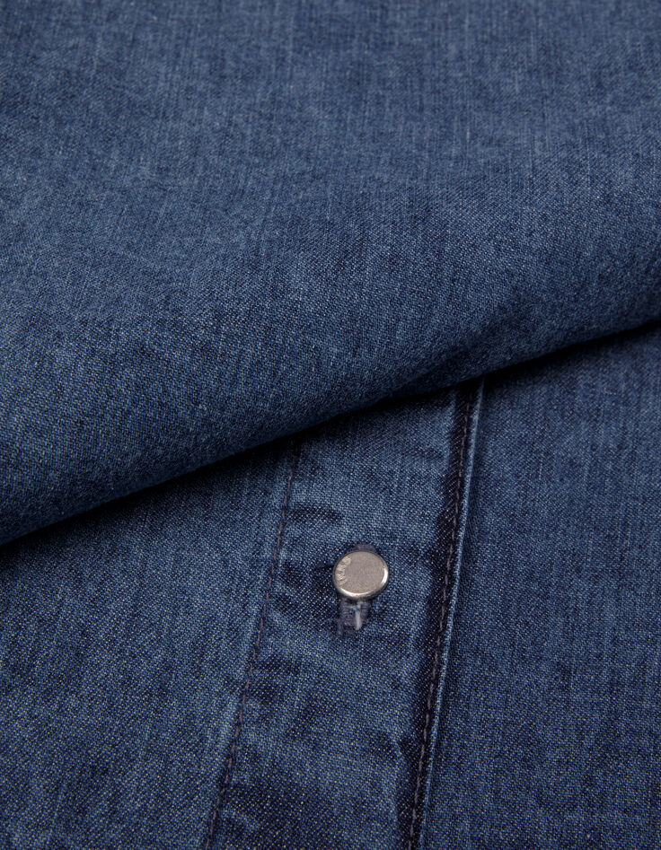 Blaues Denim-Shirt f&uuml;r Frauen-3