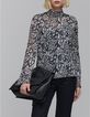 Women's ivory zebra lurex print blouse-2