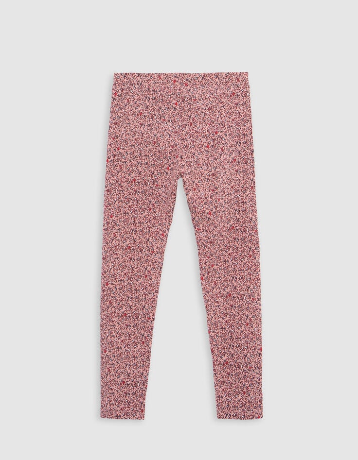 Rosa Leggings mit Blumendruck für Mädchen-4