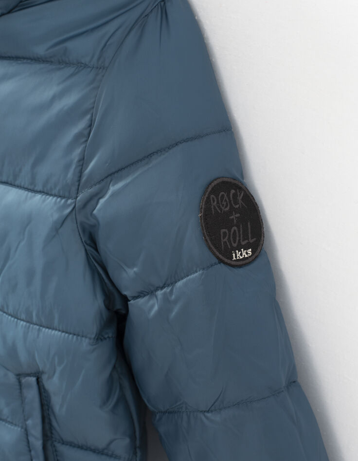Boys’ blue and black Bandana reversible padded jacket-7