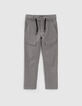 Boys’ grey BAGGY trousers with combat pockets-1