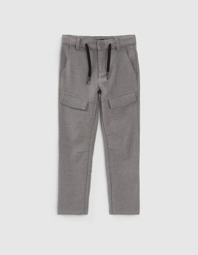 Boys’ grey BAGGY trousers with combat pockets - IKKS