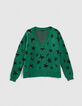 Jersey verde punto jacquard estrellas hombre-7