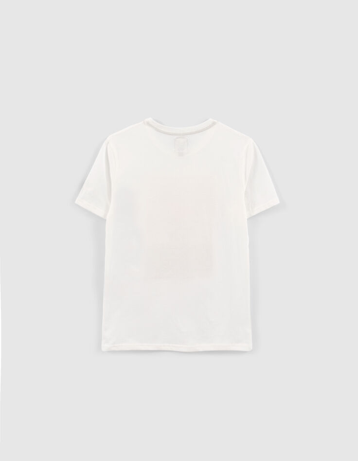 T-shirt blanc bio visuel skateur gar&ccedil;on-2