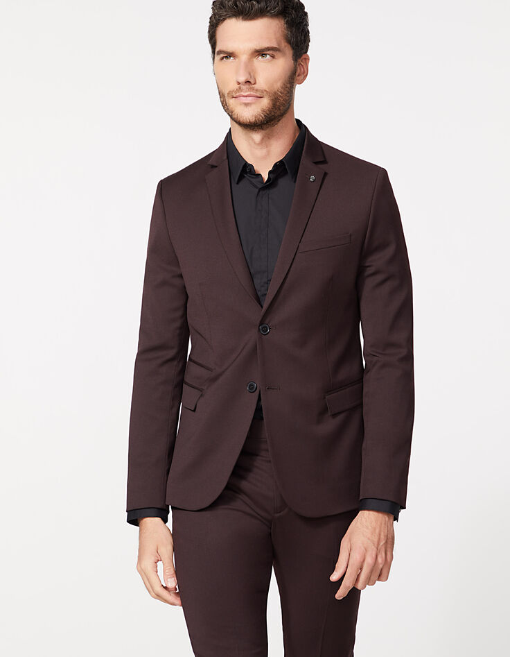 Veste de costume prune TRAVEL SUIT Homme-2