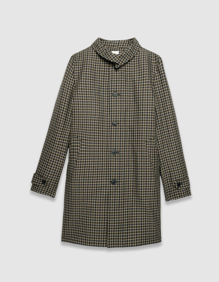 Khakifarbener Trenchcoat mit Karomuster Herren-6