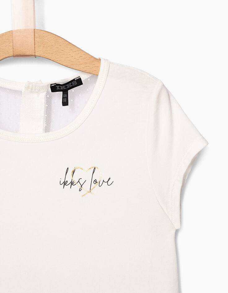 Camiseta blanco roto IKKS Love niña-4 Camiseta blanco roto IKKS Love niña-4