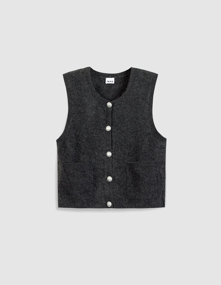 C&aacute;rdigan gris marengo 100% lana Mujer-6