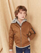 Blouson bomber cognac &agrave; capuche amovible gar&ccedil;on -8