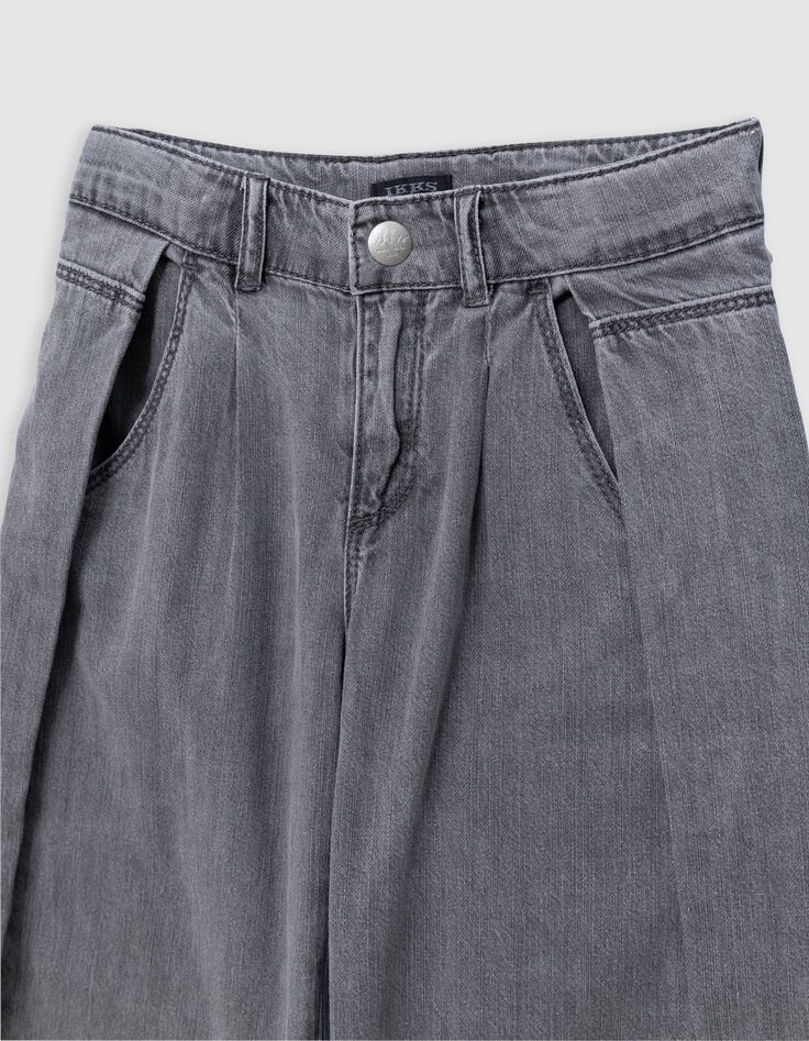 Jean LARGE gris coton bio fille-5