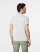 Camiseta caqui estampado hojas Hombre-3