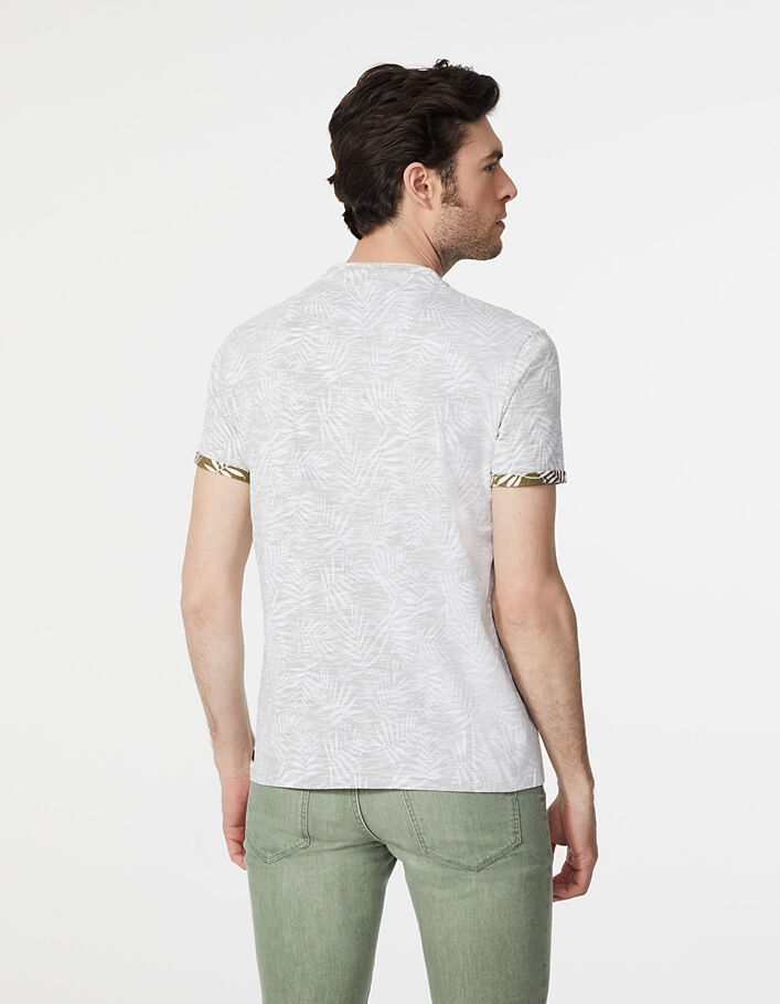 Khaki Herren-T-Shirt mit Blätterprint - IKKS