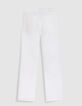 Jean bootcut blanc taille basse Femme-8